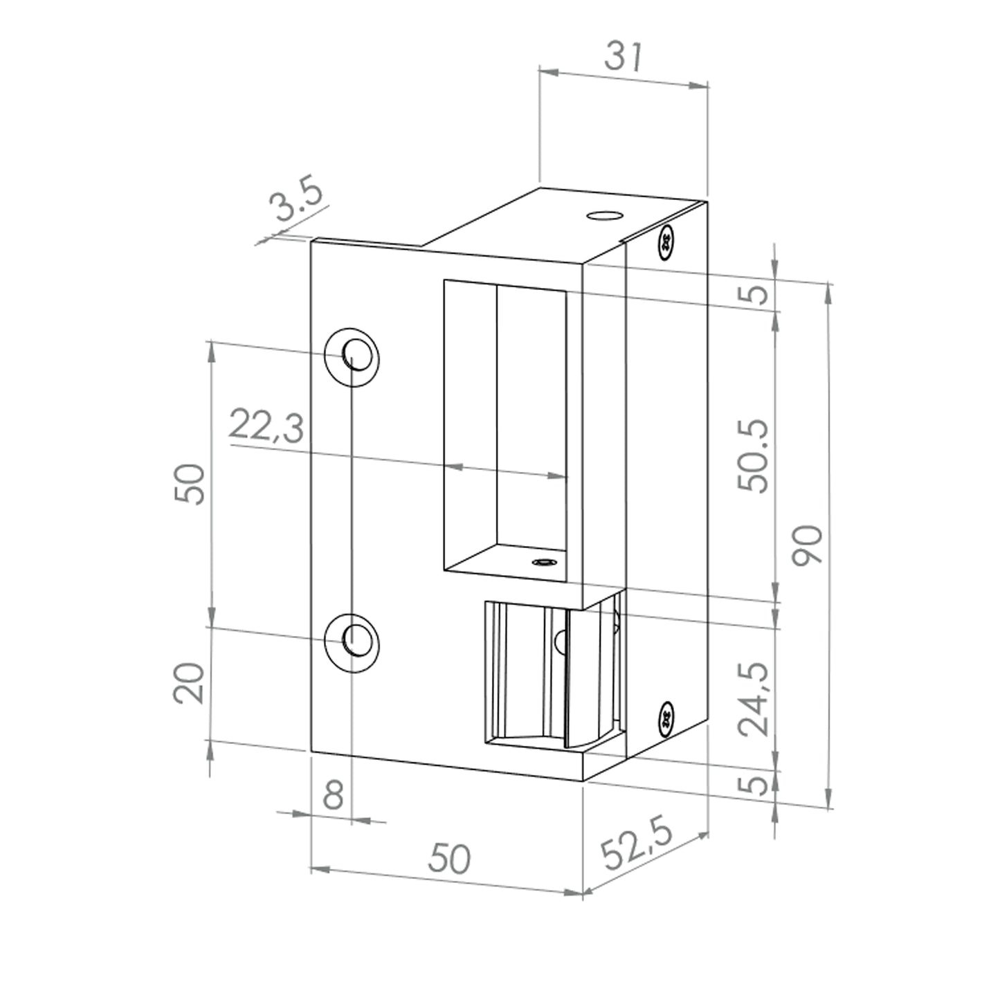 Lock Jis 12 Volts 1035-direita Ridge Grey