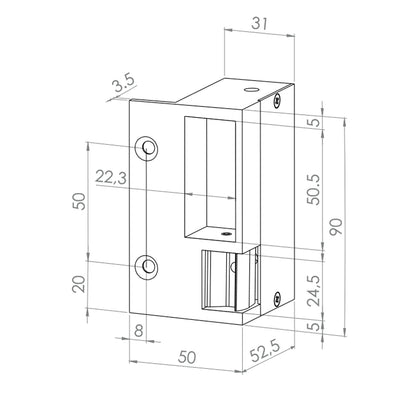 Lock Jis 12 Volts 1035-direita Ridge Grey