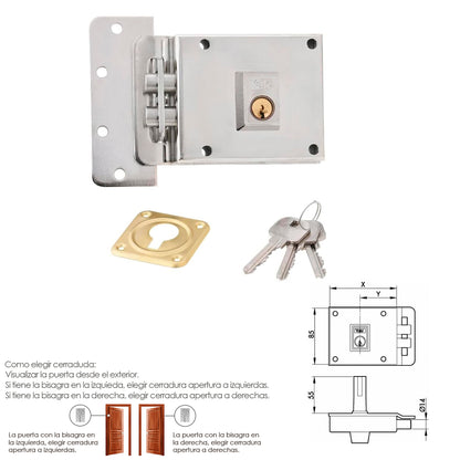 Yale Lock 6-0-12-hn/ Esquerda