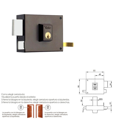 Cerradura Yale  125-a/hp/ 8/ Izquierda