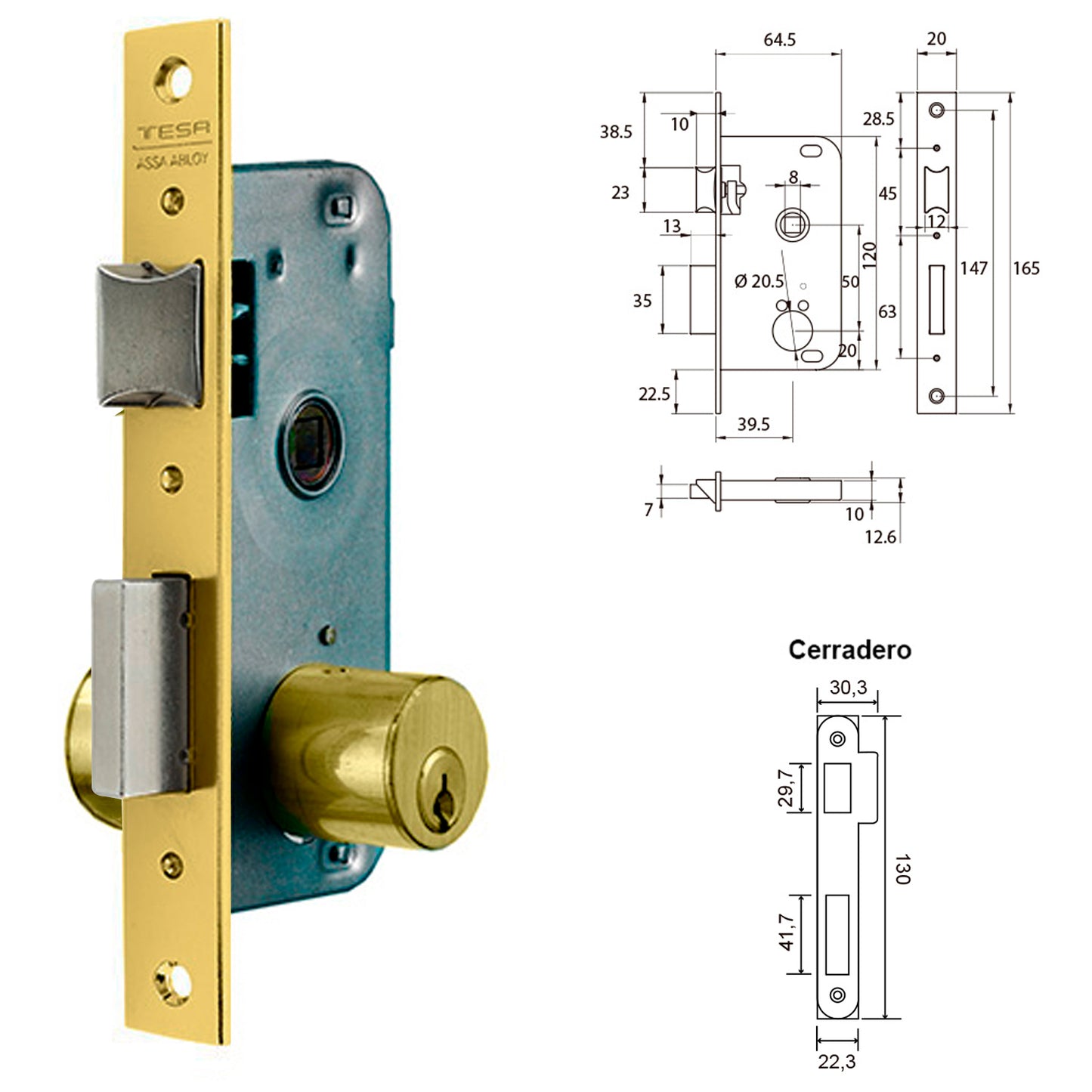 Cerradura Tesa 2000-hl/40