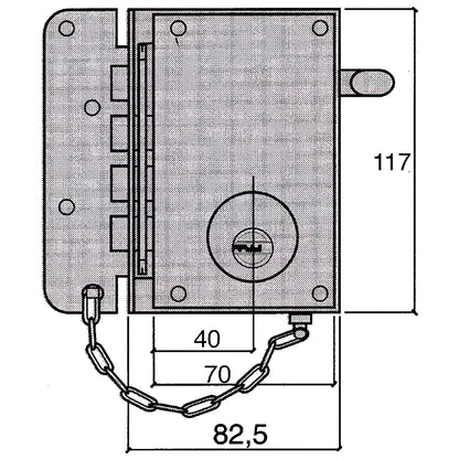 Cerradura Ucem Seguridad 4500-s-he/ Izquierda