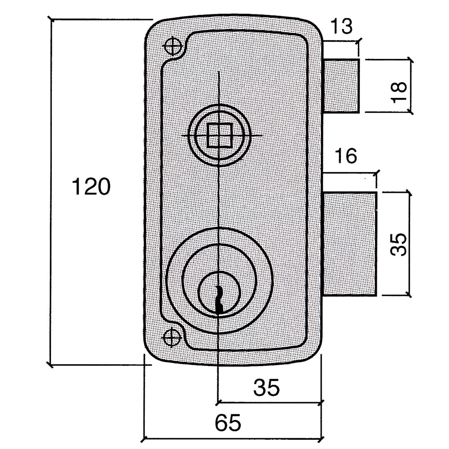 Fechadura Ucem 4056-b-hb/65/ Esquerda