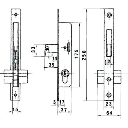 Cerradura Lince 5582n        Hn/17 mm.