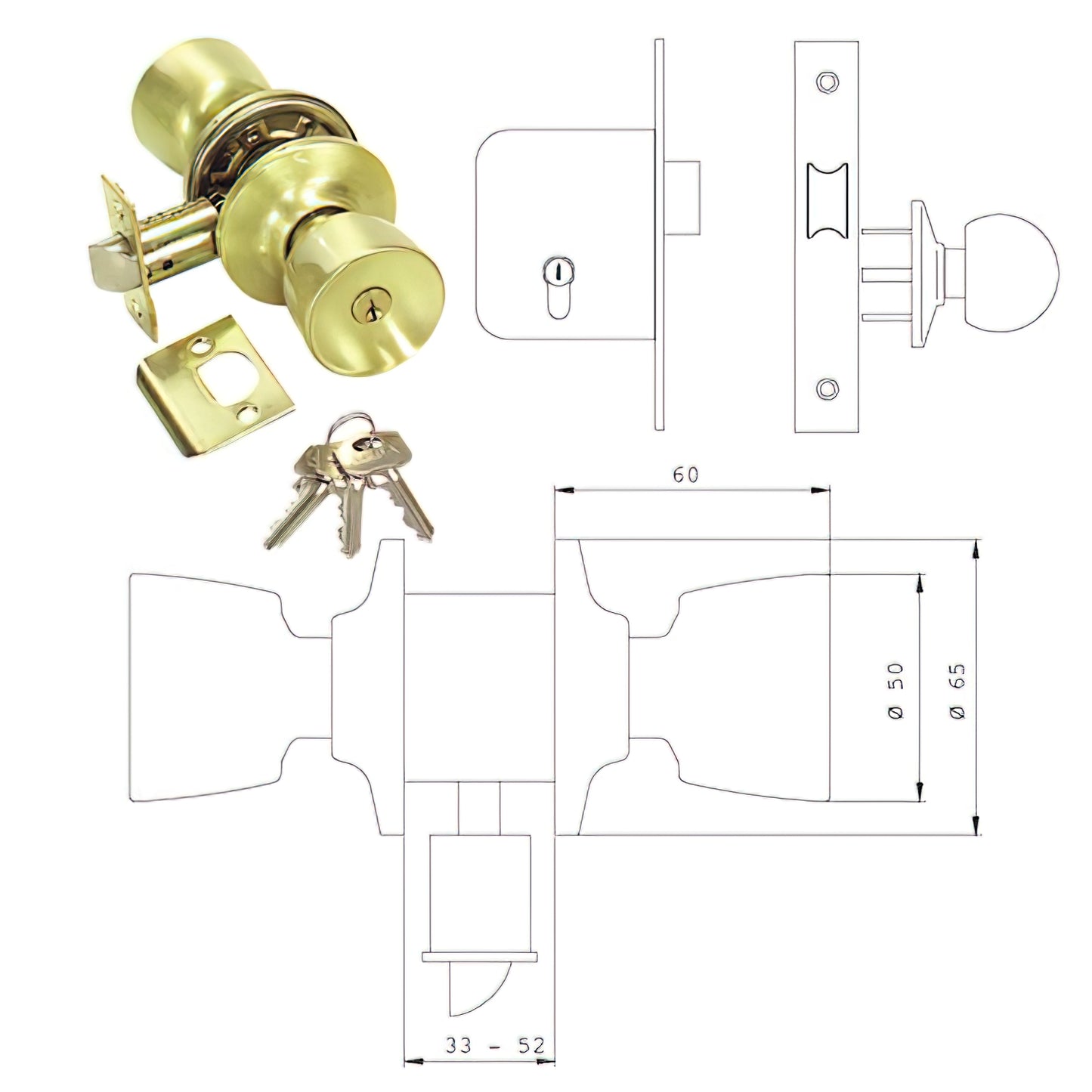 Botão Tesa 3520-lm/50