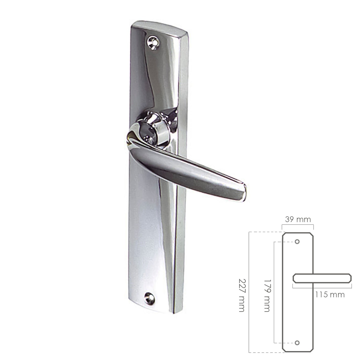 Conjunto de Puxadores para Portas "Ayr" Ref 540 Cromado