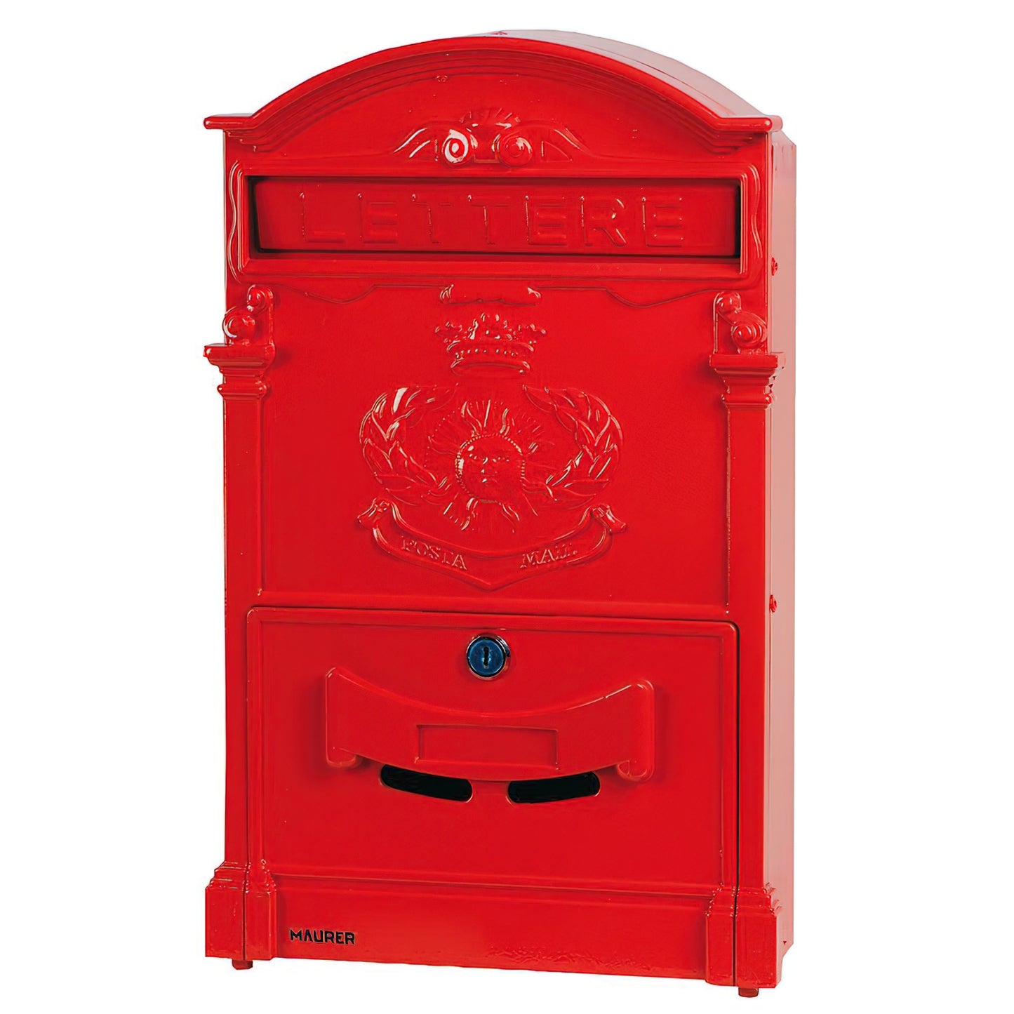 Maurer Garden Mailbox Alumínio fundido vermelho 41 x 26 x 8 cm.