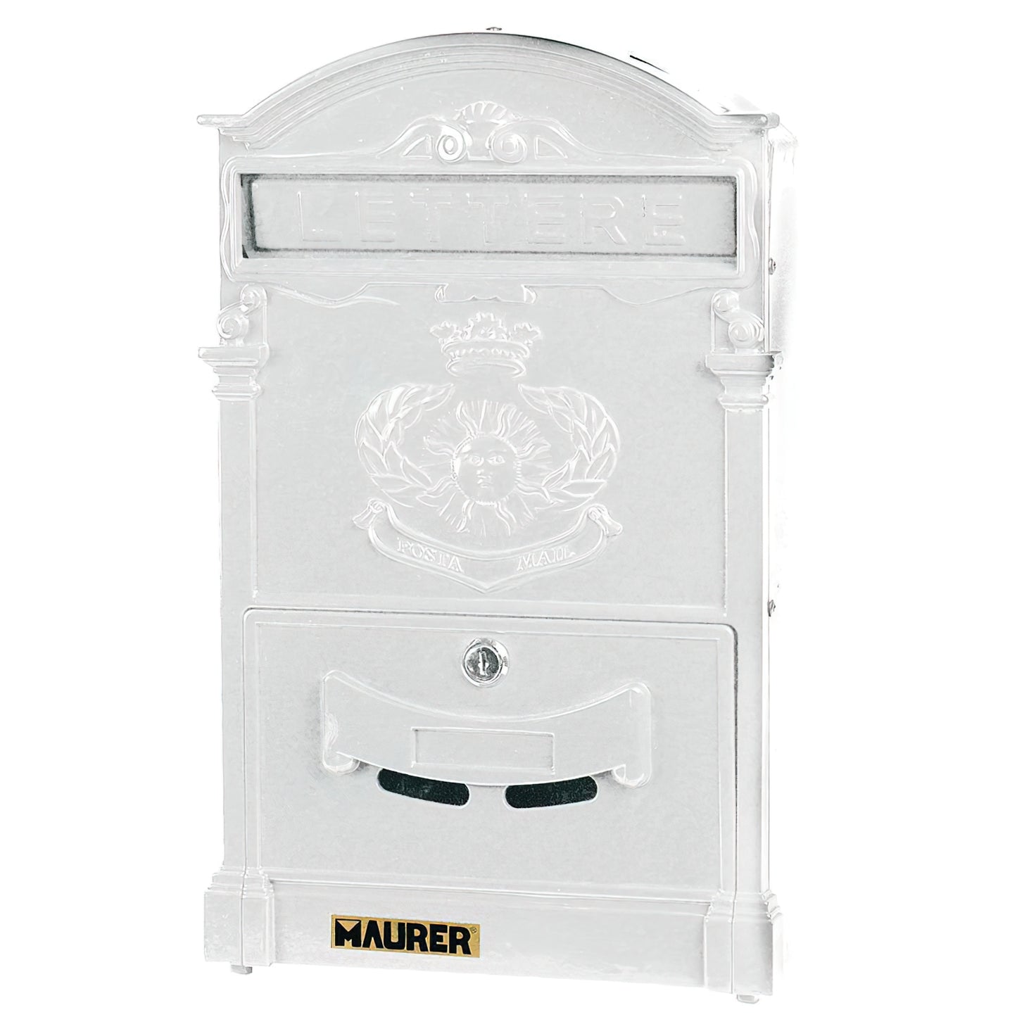 Maurer Garden Mailbox Alumínio fundido branco 41 x 26 x 8 cm.