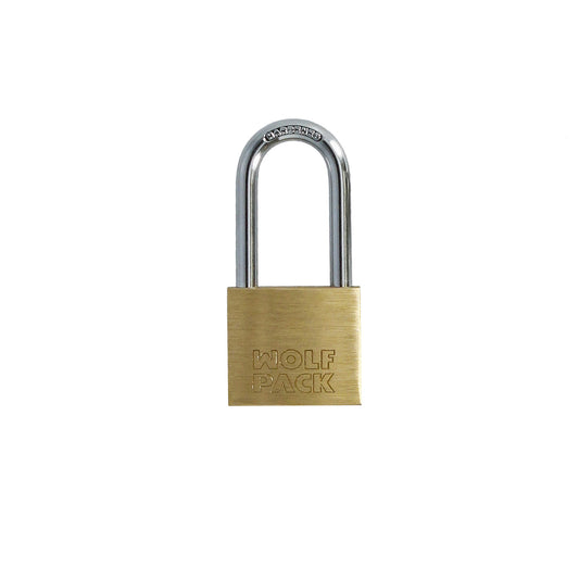 Cadeado de arco longo de latão com chave igual 30 mm. nº 2