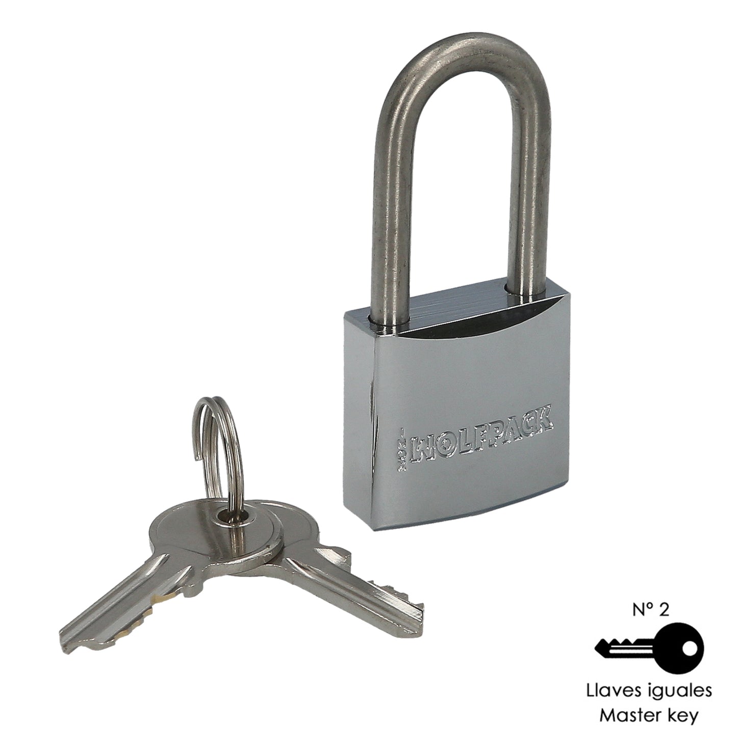 Cadeado inoxidável de arco longo de 30 mm.