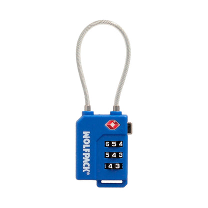 Candado Seguridad Equipaje Tsa 3 Digitos Con Cable Acero. Candado Combinación, Maleta, Viaje, Mochilas, Seguridad