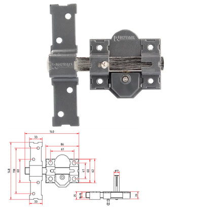 Parafuso b-7 chave e botão de pressão Pino de 143 mm Cilindro pera de 50 mm