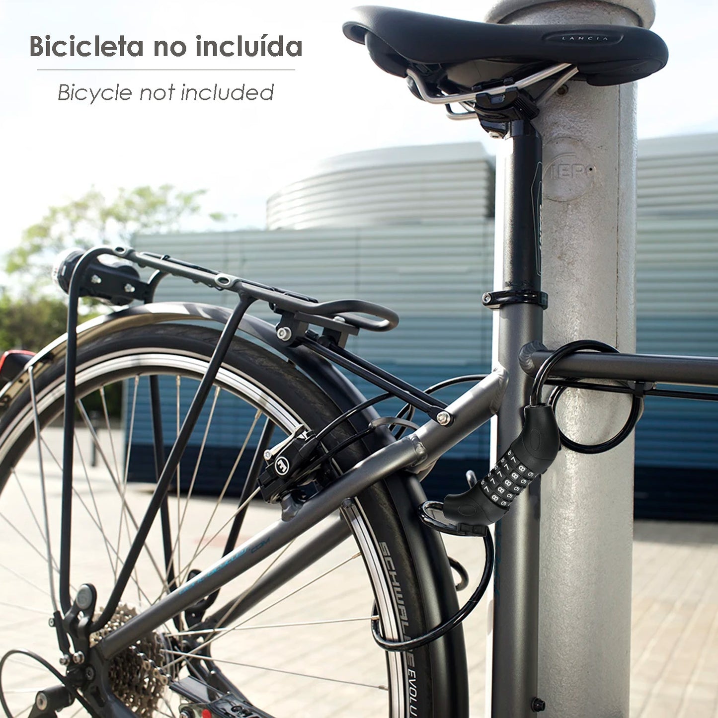 Cable Bicicleta Espiral Con Combinación. 12 mm. x 120 cm.