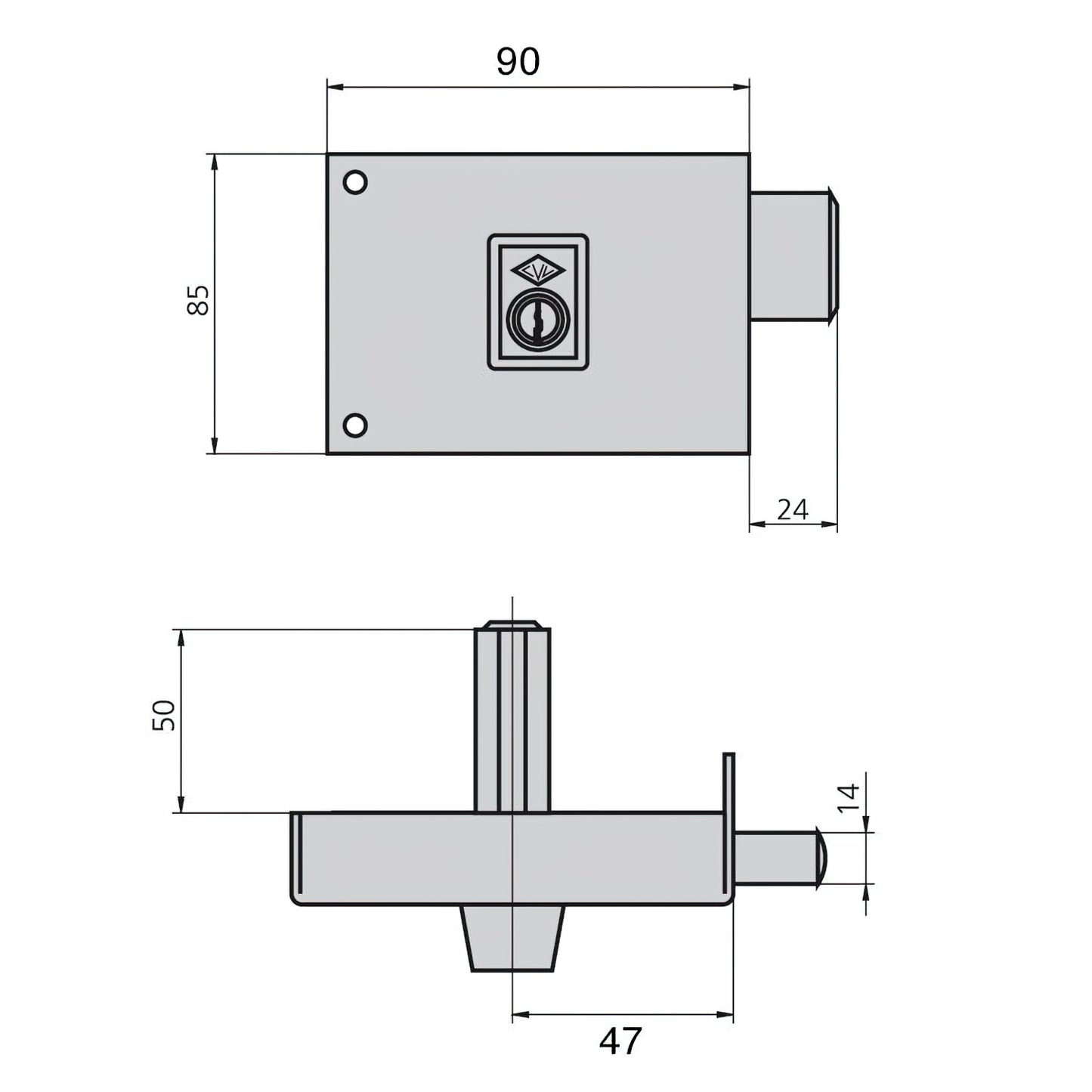 Cerradura Cvl 1124a/  8/he Derecha