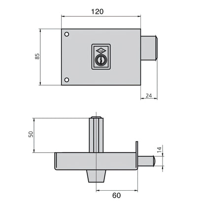 Cerradura Cvl 1124a/12/he Derecha