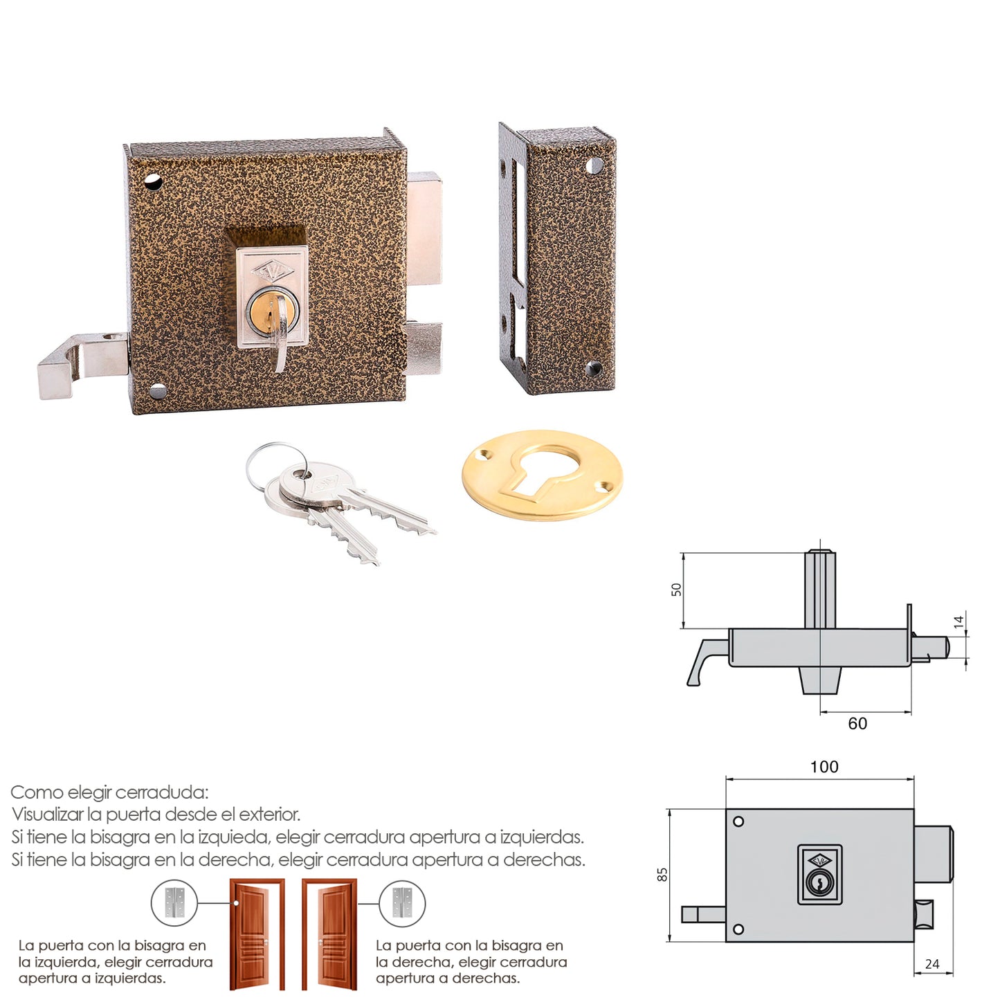 Cerradura Cvl 125ar/ 10/he Derecha