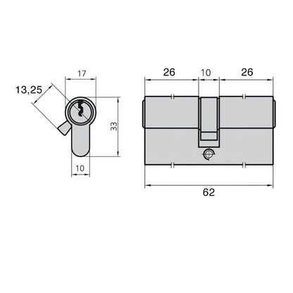 Cilindro Cvl 5990/26x26/ln Leva Corta