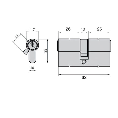 Cilindro Cvl 5982/26x26/ln Leva Larga