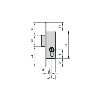Fechadura Cvl 1983a20/5 Metal Carpintaria