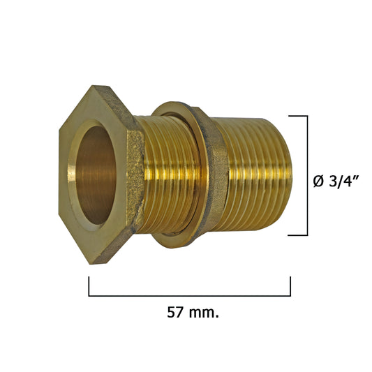 Conexão de saída do tanque com rosca de 3/4"