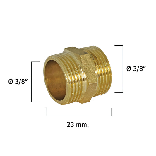 Acoplamentos duplos polidos 3/8"