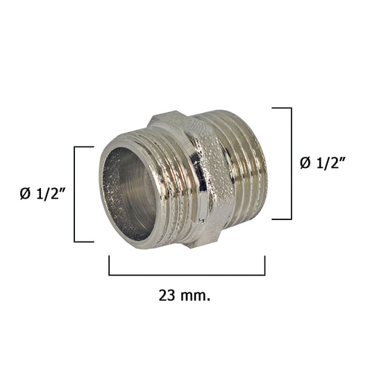 Acoplamentos duplos cromados 1/2"