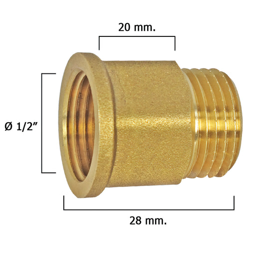 Extensão Hexagonal Polida 1/2x20