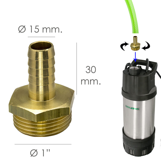 Conexão Mangueira Com Torneira Ø 15 mm. masculino 1"