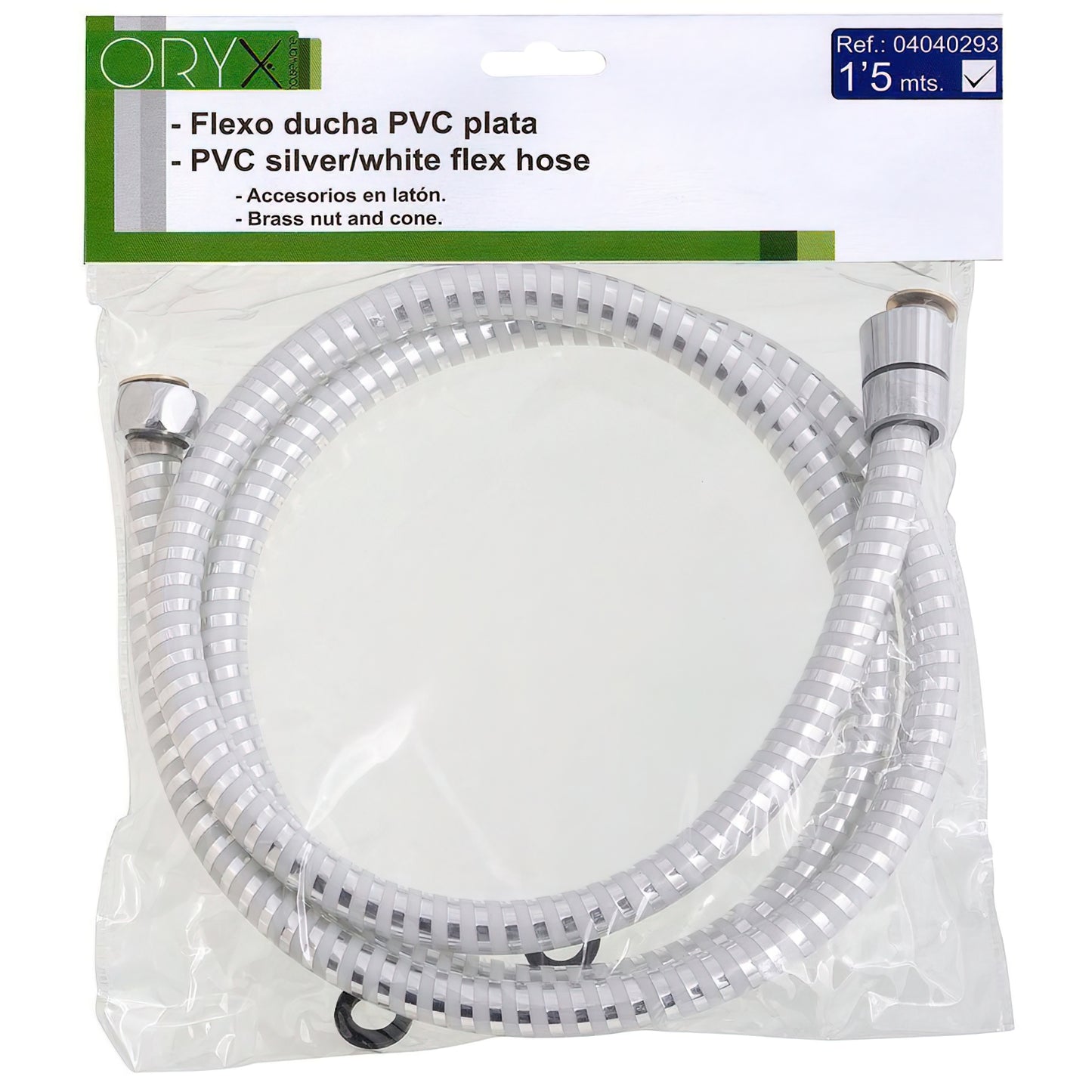 Mangueira de chuveiro PVC Branco/Prata 1,50 metros