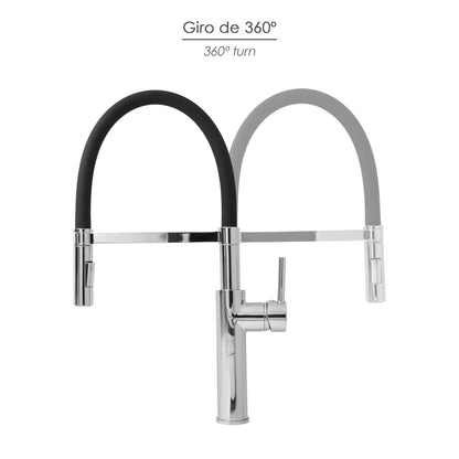 Monomando Fregadero Flexible Con Soporte Grifo Flexible Chorro Aireado, Chorro Rociado. Grifo Cocina, Grifo Alto,Grifo Fregadero