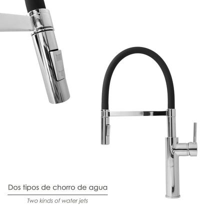 Monomando Fregadero Flexible Con Soporte Grifo Flexible Chorro Aireado, Chorro Rociado. Grifo Cocina, Grifo Alto,Grifo Fregadero