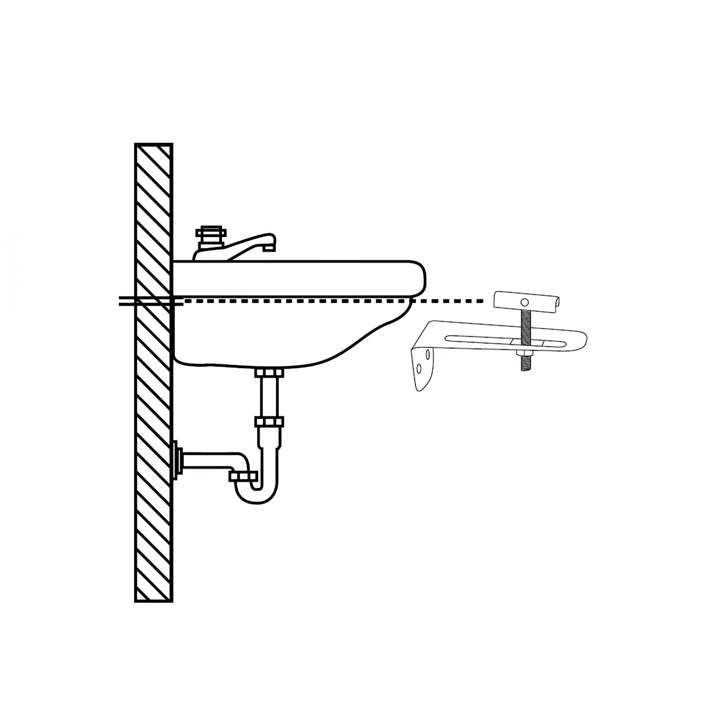 Conjunto de Suportes Sanitários Suporte de Lavatório 10 cm. (2 pedaços)