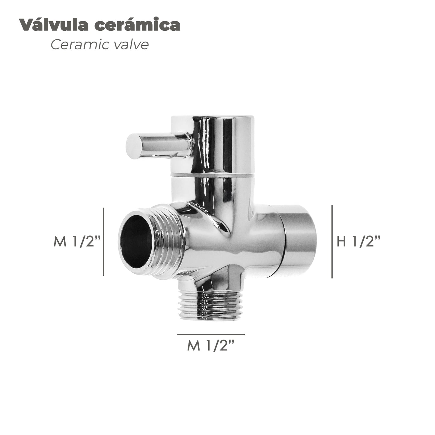 Ducha Bidet WC Con Válvula Cerámica H 1/2"  M 1/2" M 1/2"