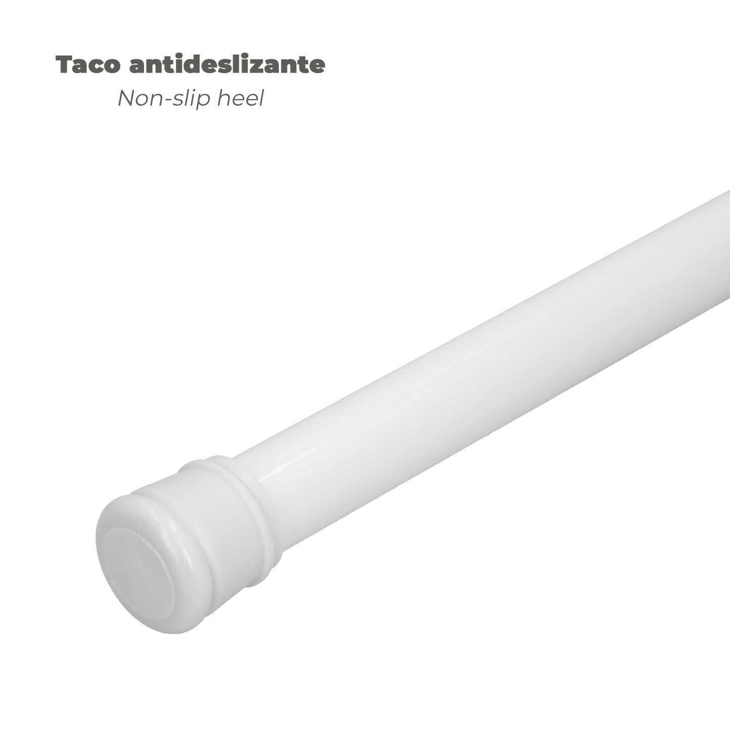 Barra Para  Cortina Ducha Extensible Aluminio Blanco 70 a 125 cm.