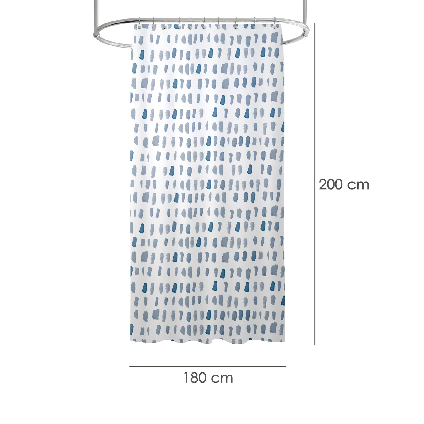 Cortina Ducha Matrix Azul 180x200 cm. Impermeable