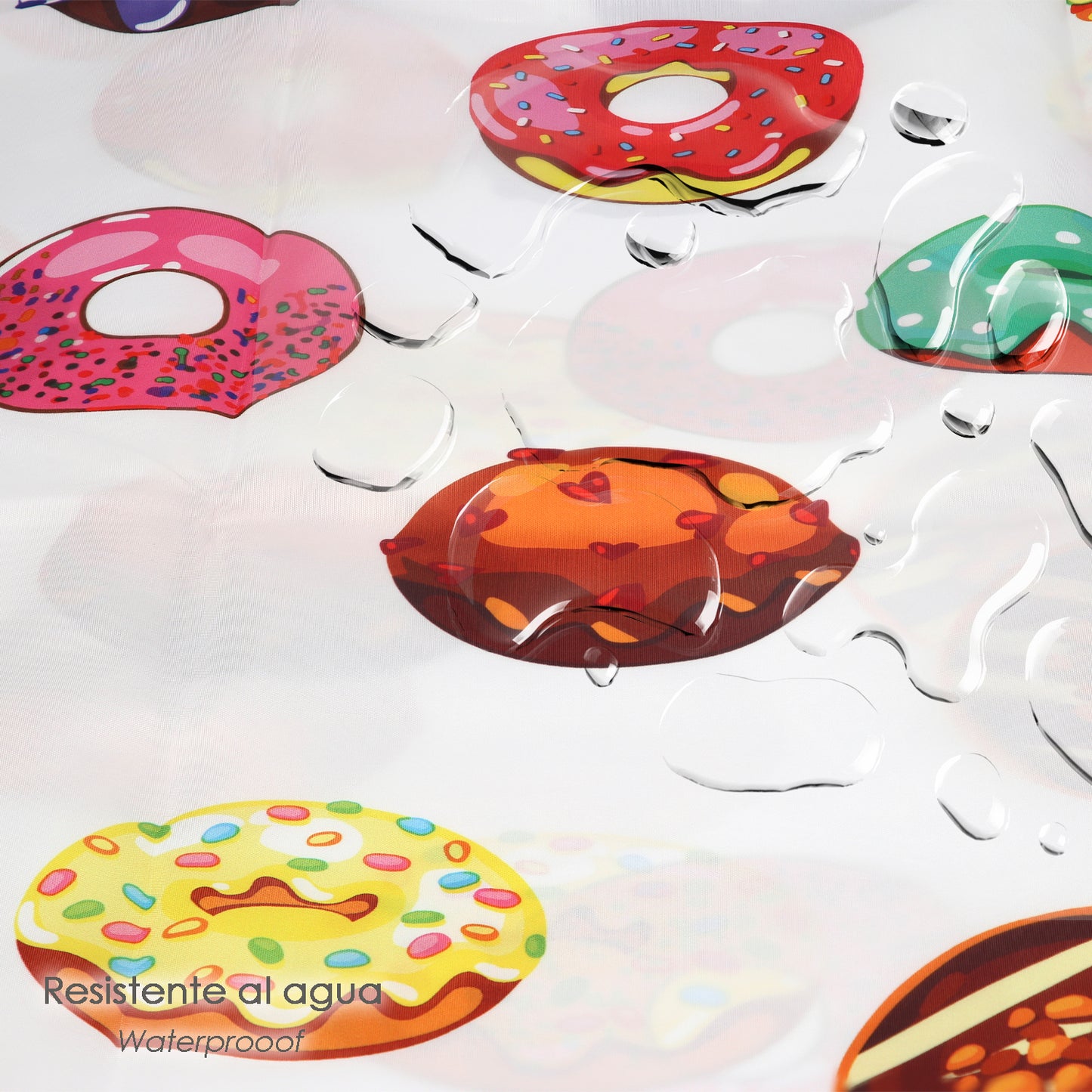 Cortina Ducha Donuts 180x200 cm. Impermeable