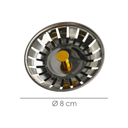 Tapon Valvula Cesta Para Fregadero Inoxidable Click Clack  Ø 8 cm.