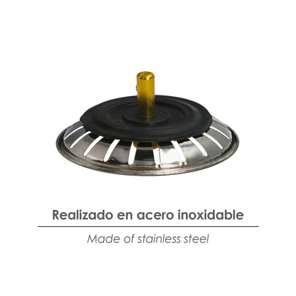 Tapon Valvula Cesta Para Fregadero Inoxidable Click Clack  Ø 8 cm.