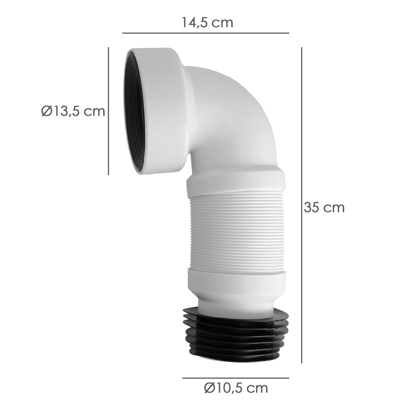 Manguito Inodoro Extensible T-138  Acodado