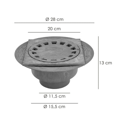 Caldereta Sifonica Pvc 200x200 mm. / Salida Ø 90-110 mm.