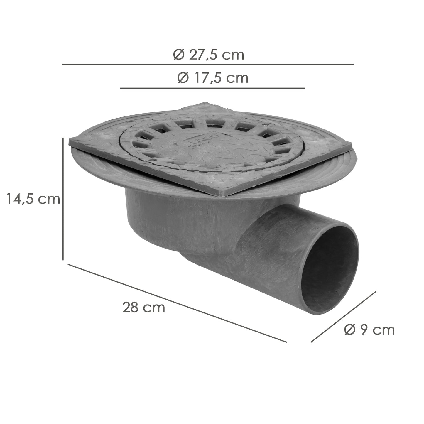 Caldereta Sifonica Pvc Horizontal 200x200/90mm