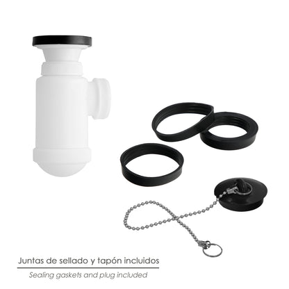 Sifon Botella Extensible 1 1/2 Con Válvula y Tapón