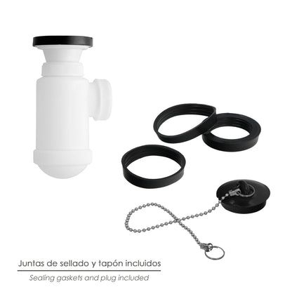 Sifon Botella Extensible 1 1/2 Con Válvula y Tapón