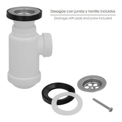 Sifon Botella Extensible 1 1/2 Con Válvula y Tapón