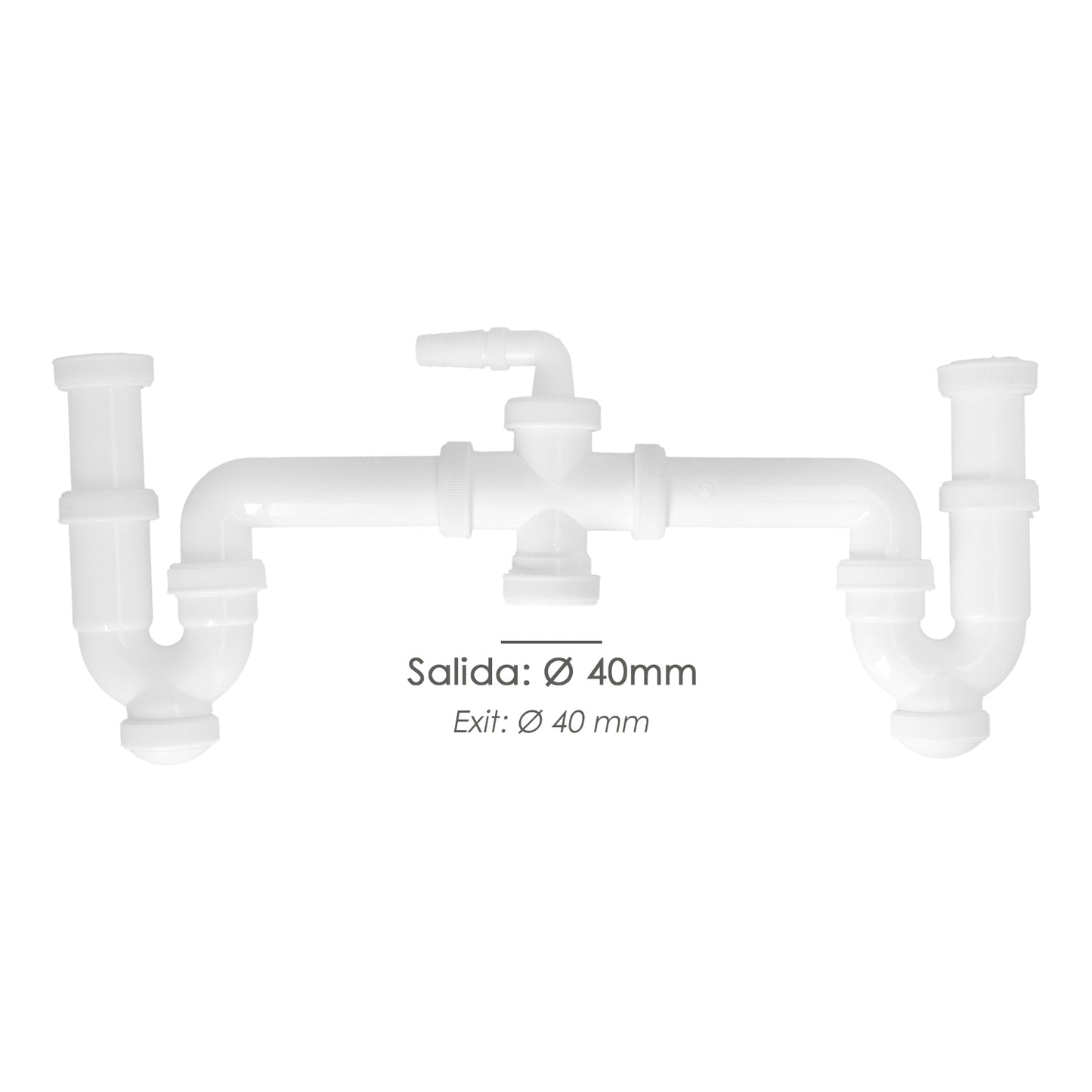 Sifon Doble Con Racor 1 1/2" Salida Ø 40 Mm Extensible