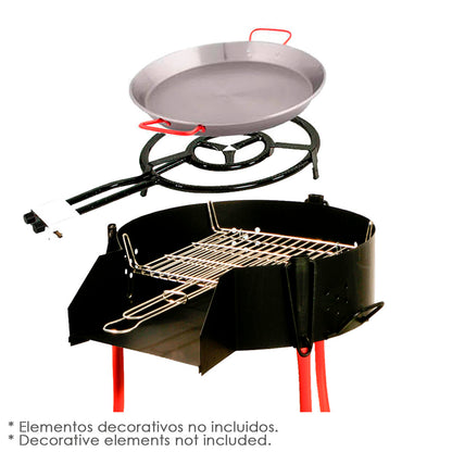 Churrasqueira Rústica Multiusos Ø 50 cm. Válido para Carvão, Lenha e Paelleros.