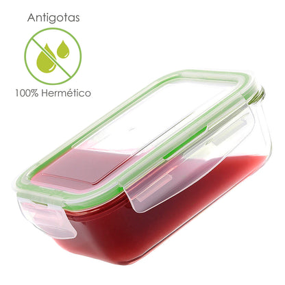 Recipiente hermético de vidro redondo 400 ml. Ø 125 x 7 (altura) cm.