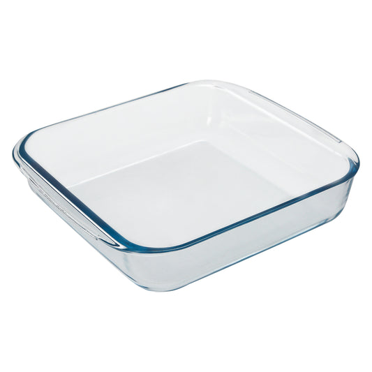 Recipiente Quadrado em Vidro Borossilicato 1,1L. 20,7 x 20,7 cm. Misturas Ideais, Saladas, Sobremesas, Cozinha, Pastelaria. livre de BPA