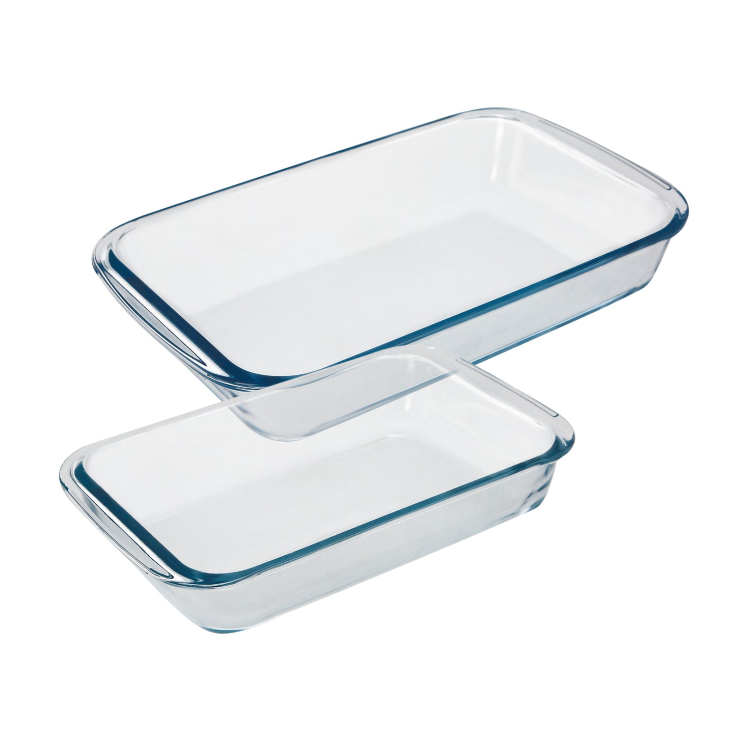 Set 2 Fuentes Horno Cristal Borosilicato Rectangulares 1 y 1.6 L. Ideal Meclas, Ensaladas, Postres, Cocina, Resposteria.No BPA