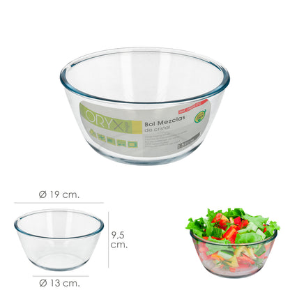 Tigela De Vidro, Ideal Para Mistura. 1,5 litros. BPA grátis, vidro de borosilicato. Saladas, Sobremesas, Cozinha, Pastelaria